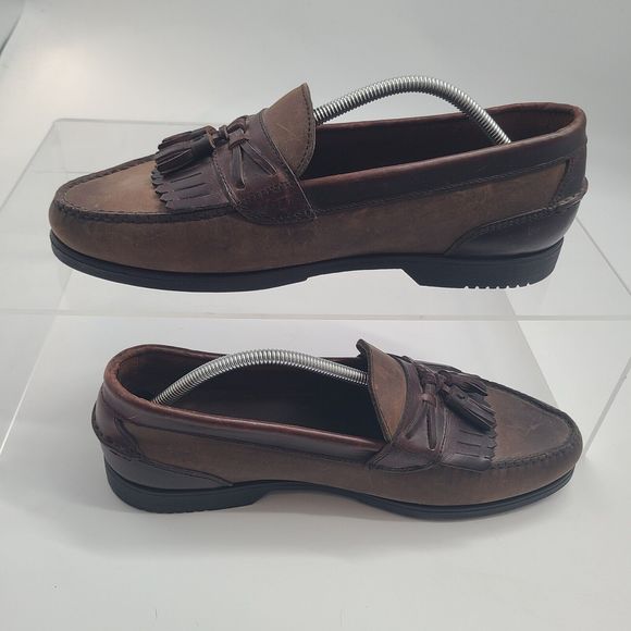 Freeman DDF Shoes Men’s Size 12W Paul‎  Kiltie Tassles Loafer Two Tone  Brown main image 5